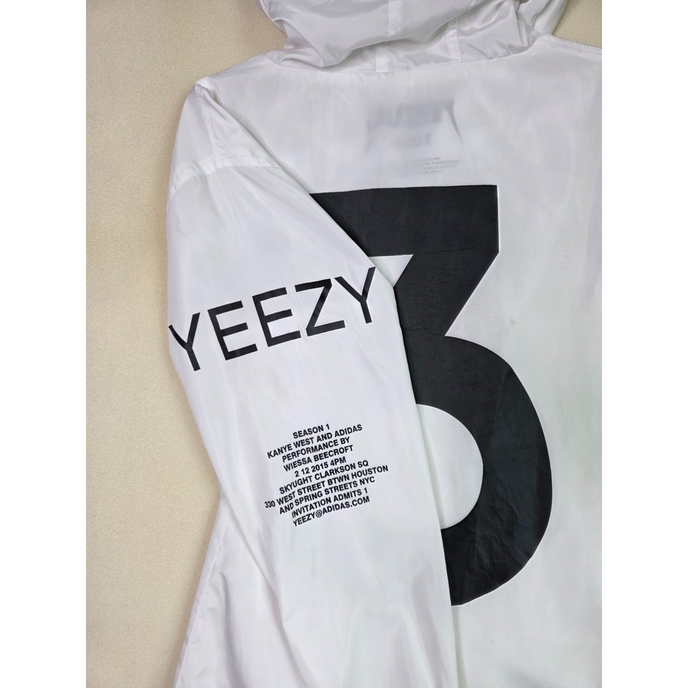 Adidas X Kanye West Yeezus Tour Wind Jacket Size M White Black Windbreaker Rare - Picture 7 of 13